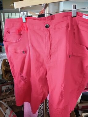 Red jean SHORTS